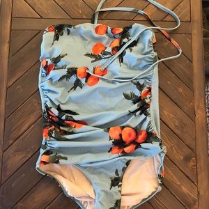 Albion clementine print halter one piece swimsuit
